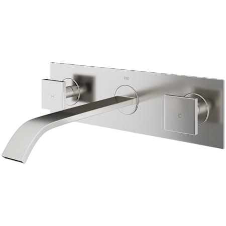 Vigo Titus 1.2 GPM 3" Double Handle Wall Mounted Widespread Bathroom Faucet Brushed Nickel