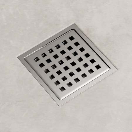 Vigo Elan 4" Square Shower Drain Brushed Nickel