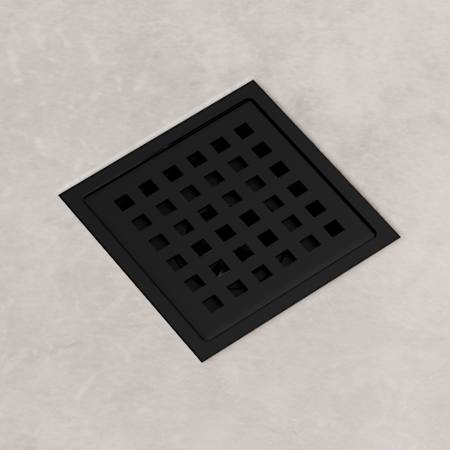 Vigo Elan 4" Square Shower Drain Matte Black