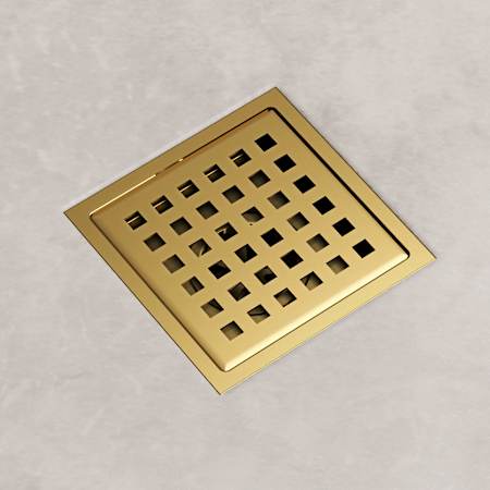 Vigo Elan 4" Square Shower Drain Matte Brushed Gold