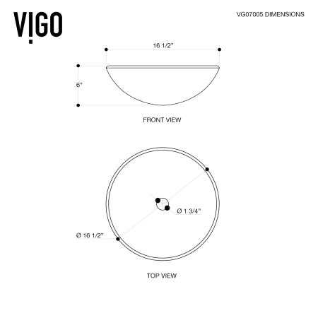 Vigo-VG07005-Specification Drawing