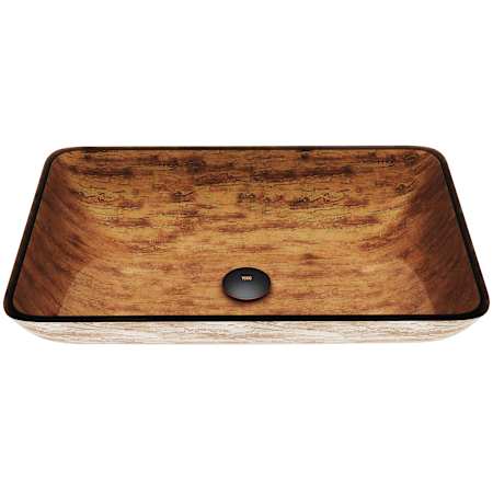 Vigo Donatello 23" L x 15" W x 5" H Rectangular Glass Vessel Bathroom Sink Amber Sunset