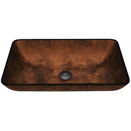 Vigo Donatello 23" L x 15" W x 5" H Rectangular Glass Vessel Bathroom Sink Russet