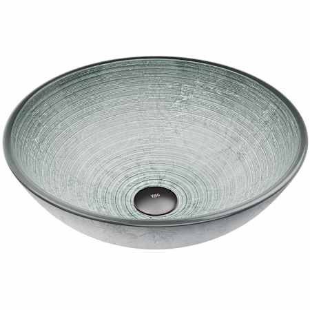 Vigo Giovanni 17" L x 17" W x 6" H Circular Glass Vessel Bathroom Sink Simply Silver