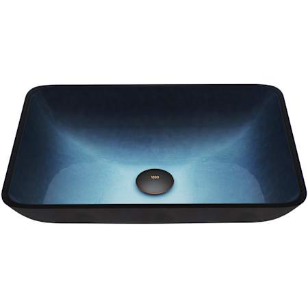 Vigo Donatello 18" L x 13" W x 4" H Rectangular Glass Vessel Bathroom Sink Turquoise Water