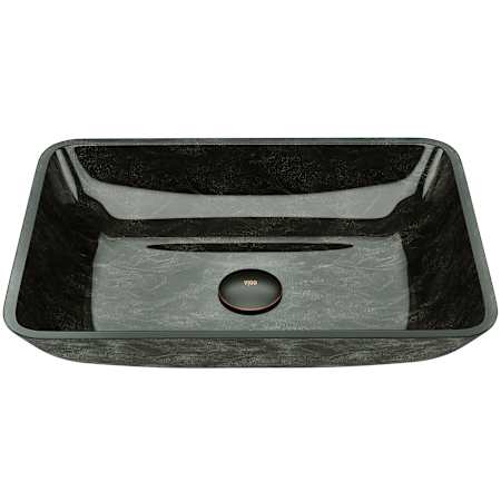 Vigo Donatello 18" L x 13" W x 4" H Rectangular Glass Vessel Bathroom Sink Gray Onyx
