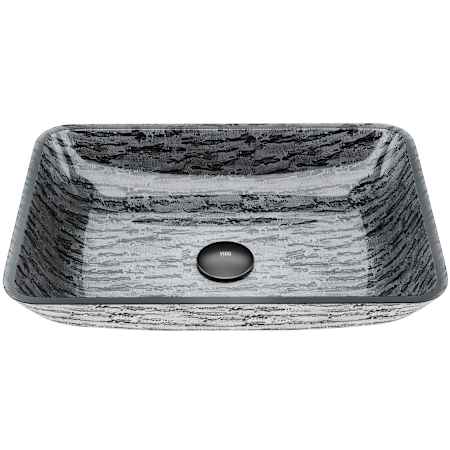 Vigo Donatello 18" L x 13" W x 4" H Rectangular Glass Vessel Bathroom Sink Black / Grey