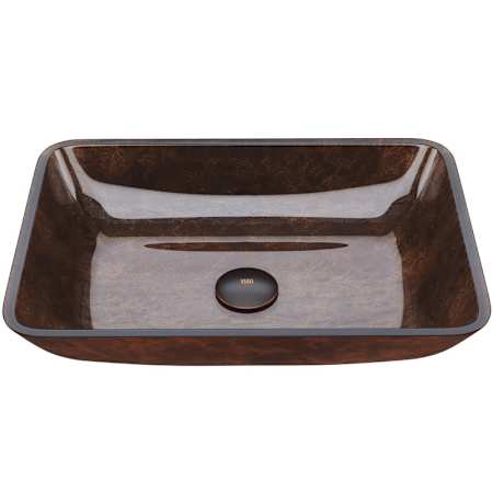 Vigo Donatello 18" L x 13" W x 4" H Rectangular Glass Vessel Bathroom Sink Russet