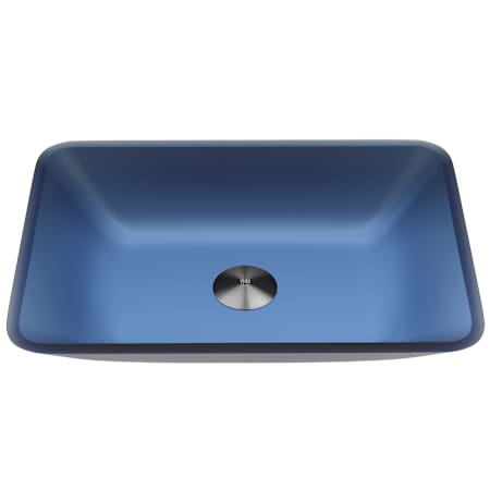 Vigo Sottile 18" L x 13" W x 4" H Rectangular Glass Vessel Bathroom Sink Royal Blue