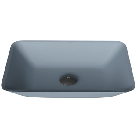Vigo Sottile 18" L x 13" W x 4" H Rectangular Glass Vessel Bathroom Sink Blue MatteShell