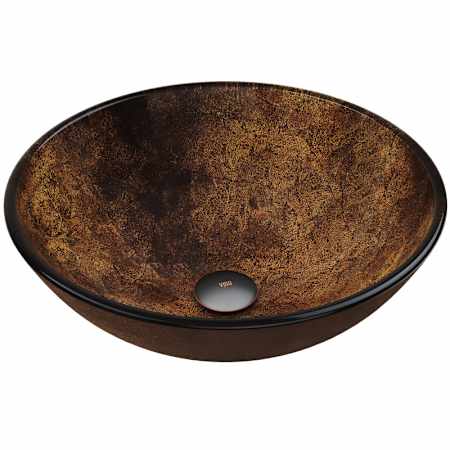 Vigo Giovanni 17" L x 17" W x 6" H Circular Glass Vessel Bathroom Sink Russet