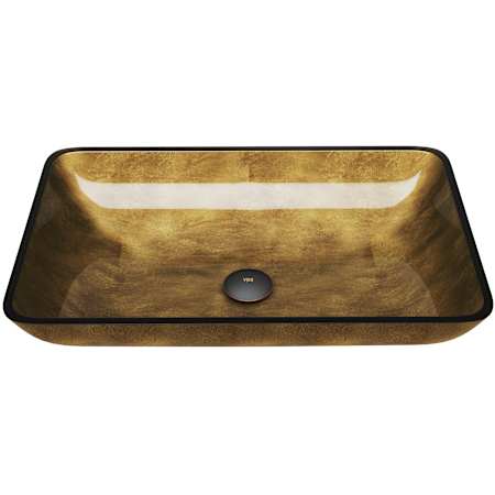 Vigo Donatello 22" L x 14" W x 5" H Rectangular Glass Vessel Bathroom Sink Copper