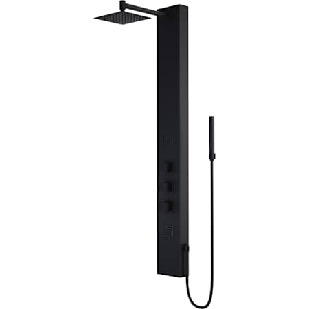 Vigo Rector 55" H 2-Jet Thermostatic Shower Panel with Shower Head, Hand Shower, Body Sprays, Shower Arm, Hose, and Valve Trim Matte Black