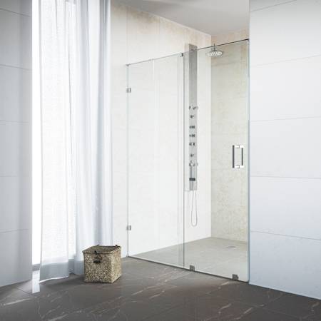 Vigo Ryland 73" High x 64" Wide Sliding Frameless Shower Door with Clear Glass Chrome