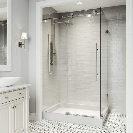 Vigo Elan E-Class 82" High x 48" Wide x 36" Deep Sliding Frameless Shower Enclosure with Clear Glass Chrome
