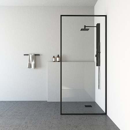 Vigo Meridian 74" High x 34" Wide Shower Screen Framed Shower Door with Clear Glass Matte Black