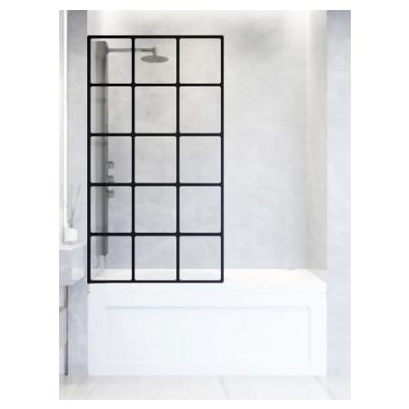 Vigo Mosaic 62" High x 34" Wide Shower Screen Framed Tub Door with Clear Glass Matte Black
