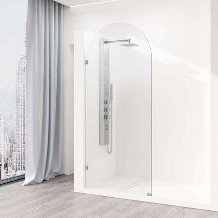 Vigo Arden 78" High x 34" Wide Hinged Frameless Shower Door with Clear Glass Chrome