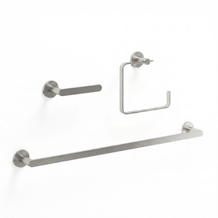 Vigo Arden 3 Piece Bathroom Package with 24" Towel Bar, Towel Ring, and Toilet Paper Holder Brushed Nickel