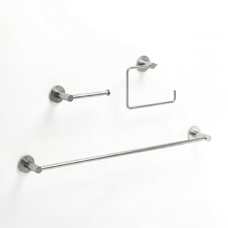 Vigo Cass 3 Piece Bathroom Package with 24" Towel Bar, Towel Ring, and Toilet Paper Holder Brushed Nickel