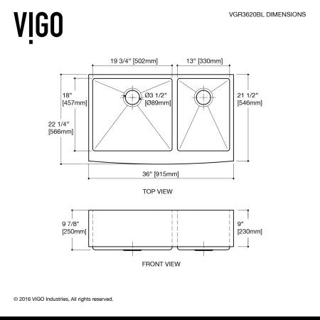 Vigo-VGR3620BLK1-Line Drawing