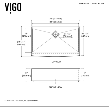 Vigo-VGR3620C-Dimensions