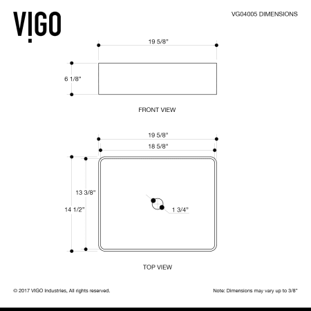 Vigo-VGT1088-Line Drawing - Sink