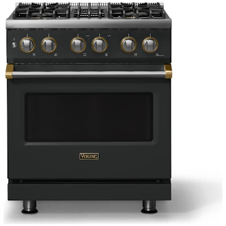 Viking 5 Series 30 Inch Wide 4.7 Cu. Ft. Free Standing Dual Fuel Range with Rapid Ready Preheat System - LP Antique Bronze