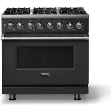 Viking 5 Series 36 Inch Wide 5.6 Cu. Ft. Free Standing Dual Fuel Range with Six Burners Antique Bronze