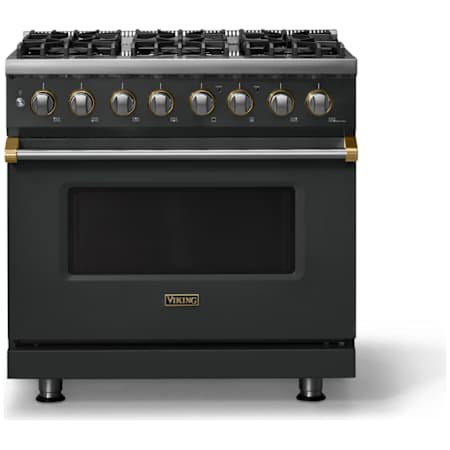 Viking 5 Series 36 Inch Wide 5.6 Cu. Ft. Free Standing Dual Fuel Range with Self-Cleaning Oven - LP Antique Bronze