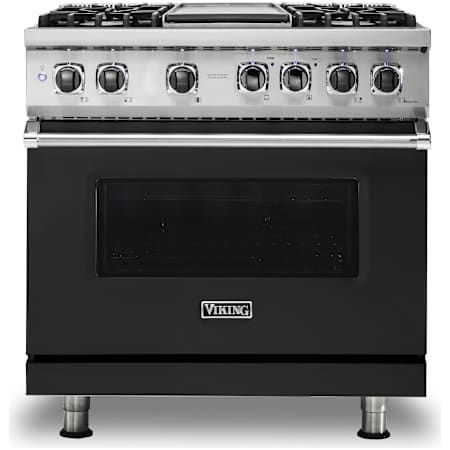 Viking 5 Series 36 Inch Wide 5.64 Cu. Ft. Free Standing Dual Fuel Range with VariSimmer Functionality and Griddle - LP Antique Bronze