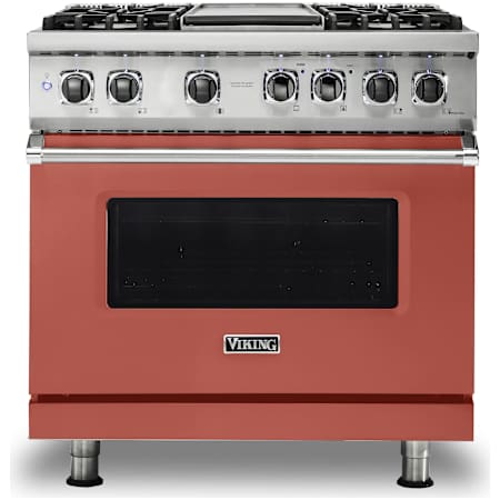 Viking 5 Series 36 Inch Wide 5.64 Cu. Ft. Free Standing Dual Fuel Range with VariSimmer Functionality and Griddle - LP Spiced Cider