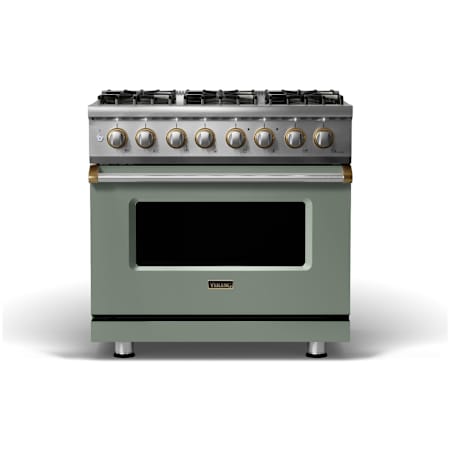 Viking 5 Series 36 Inch Wide 5.6 Cu. Ft. Free Standing Dual Fuel Range with TruConvec Convection Cooking Eucalyptus