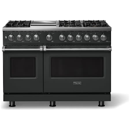 Viking 5 Series 48 Inch Wide 7.3 Cu. Ft. Free Standing Dual Fuel Range with Double Oven and Griddle Antique Bronze