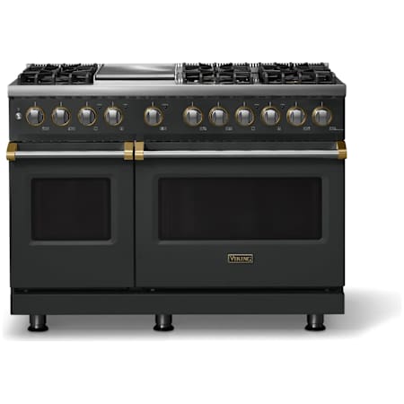 Viking 5 Series 48 Inch Wide 7.3 Cu. Ft. Free Standing Dual Fuel Range with Griddle and Double Oven Antique Bronze