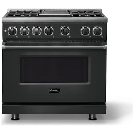 Viking 7 Series 36 Inch Wide 5.6 Cu. Ft. Free Standing Dual Fuel Range with Griddle - LP Antique Bronze