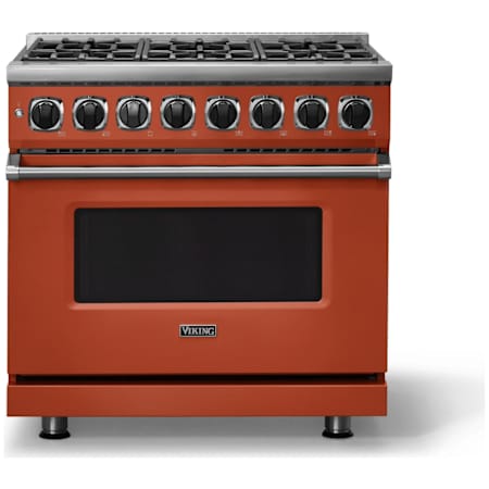 Viking 7 Series 36 Inch Wide 5.6 Cu. Ft. Free Standing Dual Fuel Range - LP Spiced Cider