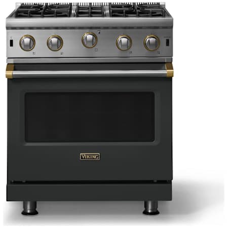Viking 5 Series 30 Inch Wide 4 Cu. Ft. Free Standing Gas Range with Open Burners - LP Antique Bronze