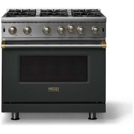 Viking 5 Series 36 Inch Wide 5.1 Cu. Ft. Free Standing Gas Range with Open Burners Antique Bronze