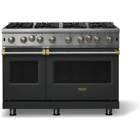 Viking 5 Series 48 Inch Wide 6.1 Cu. Ft. Free Standing Gas Range with Open Burners - LP Antique Bronze