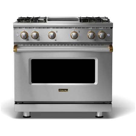 Viking 5 Series 36 Inch Wide 5.1 Cu. Ft. Free Standing Gas Range Stainless Steel