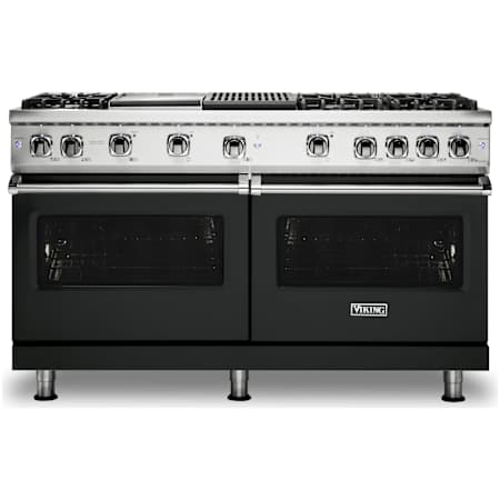 Viking 60 Inch Wide 5.07 Cu. Ft. Free Standing Natural Gas Range with TruGlide Full Extension Rack and ProFlow Convection Air Baffle Antique Bronze