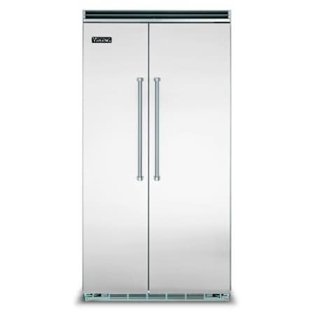 Viking 42" Wide 25.32 Cu. Ft. Energy Star Rated Built-In Side By Side Refrigerator with SpillProof Plus Shelves Stainless Steel