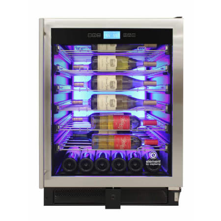 Vinotemp 24 Inch Wide 41 Bottle Capacity Free Standing Wine Cooler with Stainless Steel Right Hinged Door and Security Lock Stainless Steel
