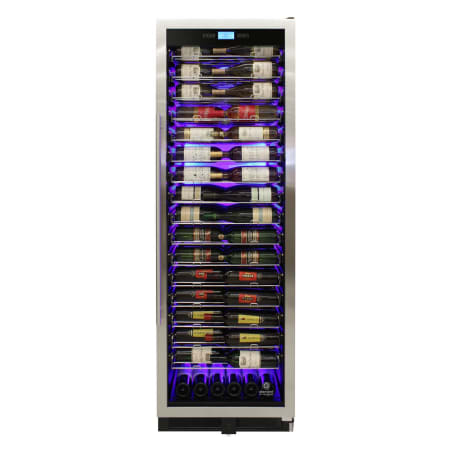 Vinotemp 24 Inch Wide 141 Bottle Capacity Free Standing Wine Cooler with Touch Screen Controls and Stainless Steel Right Hinged Door with Lock Stainless Steel