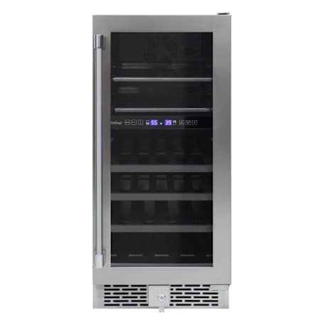 Vinotemp 15-Inch Outdoor Dual-Zone Wine & Beverage Cooler Stainless Steel