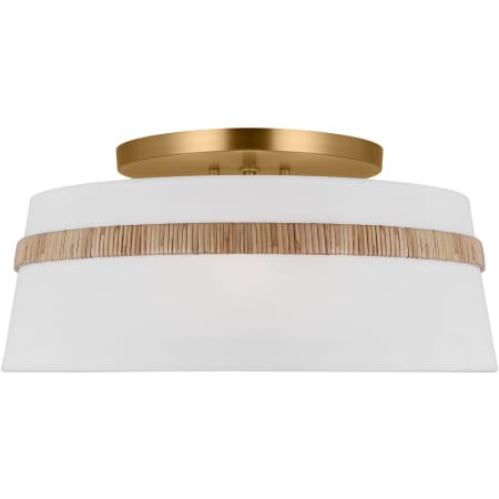 Visual Comfort Cordtlandt 3 Light 19" Wide Semi-flush Ceiling Fixture Rattan