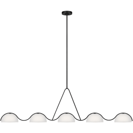 Visual Comfort Nido 5 Light 60" Wide Linear Chandelier Midnight Black