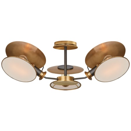 Visual Comfort Osiris 32" Medium Reflector Semi-Flush Mount by Thomas O'Brien Bronze with Antique Brass