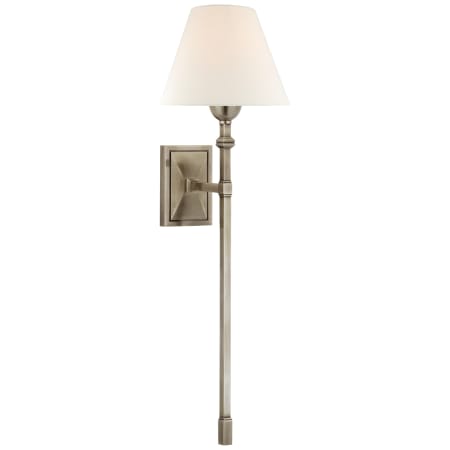 Visual Comfort Jane 26" Large Single Tail Sconce with Linen Shade by Alexa Hampton Antique Nickel